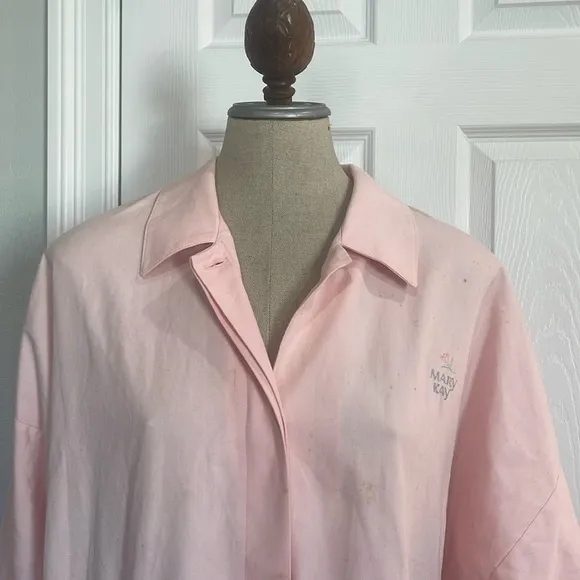 Vtg Mary Kay consultant jacket long sleeve button-down pink women’s size L large