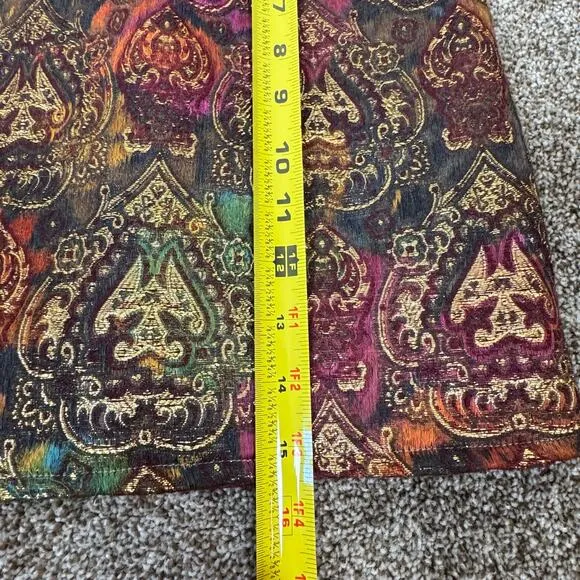VTG Mary McFadden Collection Sz 10 Wool Blend Mini Skirt Metallic Artsy Lined