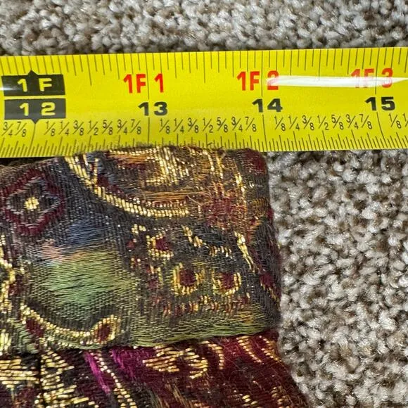 VTG Mary McFadden Collection Sz 10 Wool Blend Mini Skirt Metallic Artsy Lined