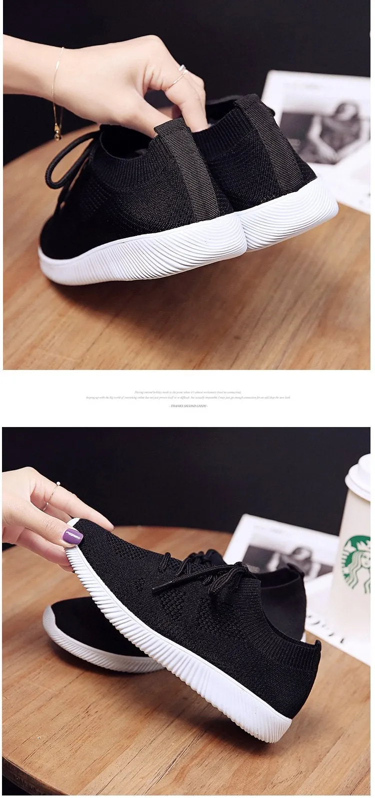 White Sneakers Vulcanize Shoes Summer Ladies Trainer Knitted Shoes Spring Flats