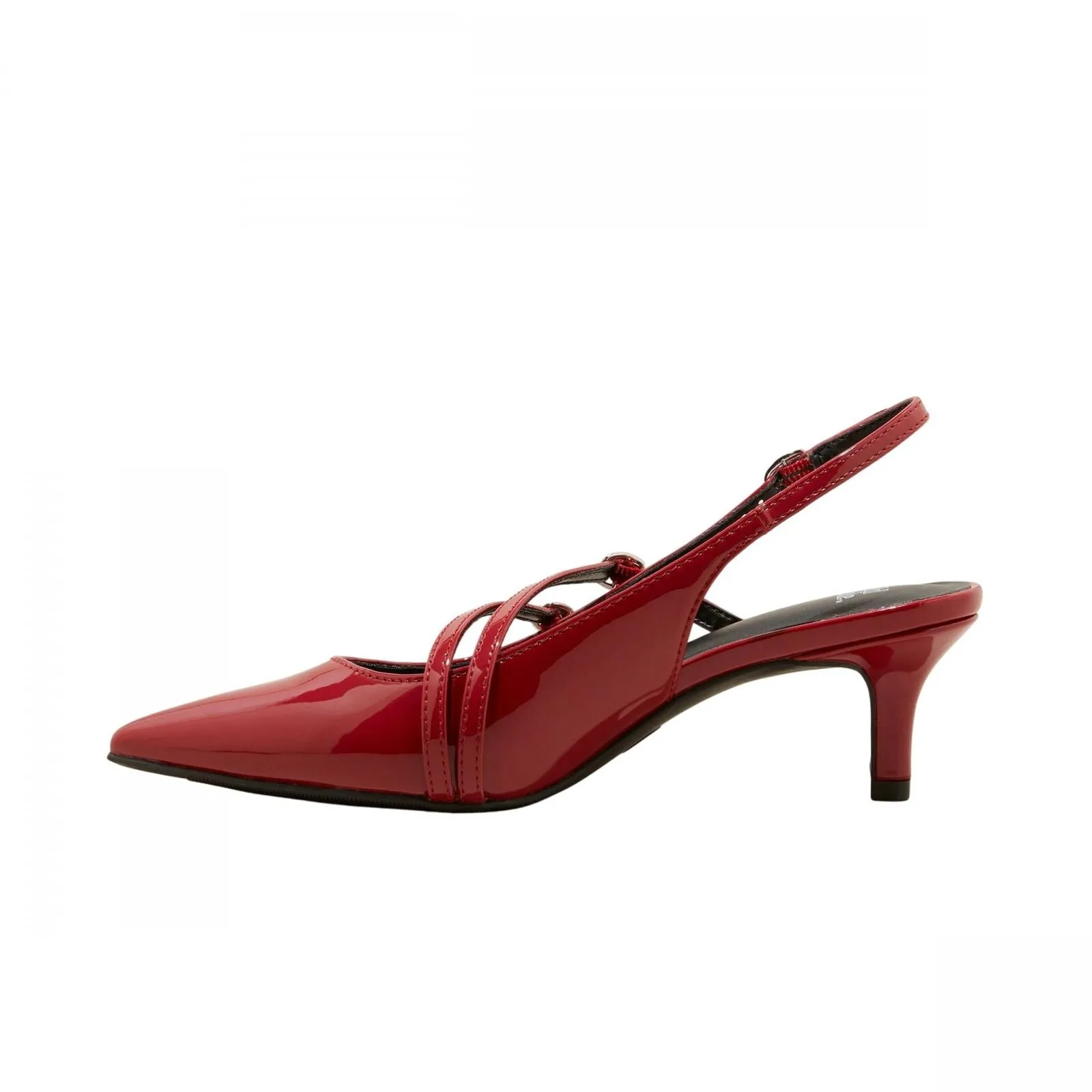 Wild Fable Womens Sasha Wide Width Buckle Slingback Kitten Heels 91307133 Red 8W