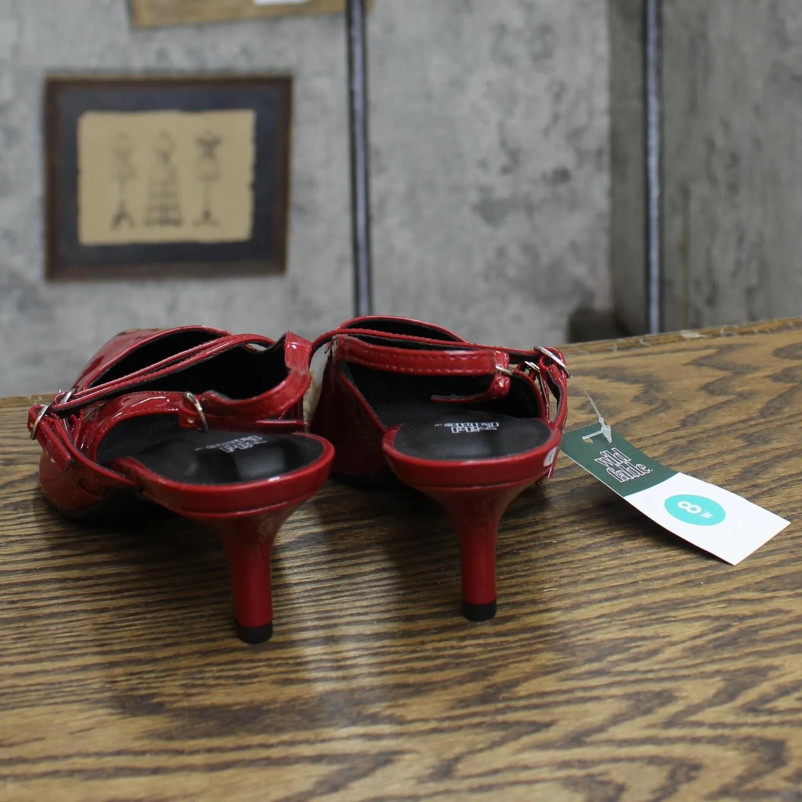 Wild Fable Womens Sasha Wide Width Buckle Slingback Kitten Heels 91307133 Red 8W