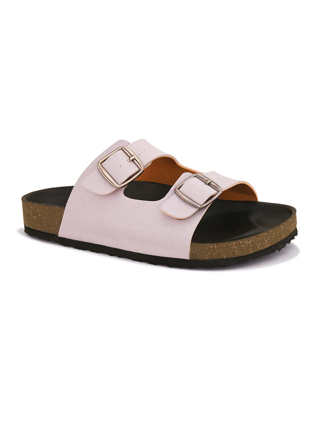 Women Open Toe Flats with Buckles