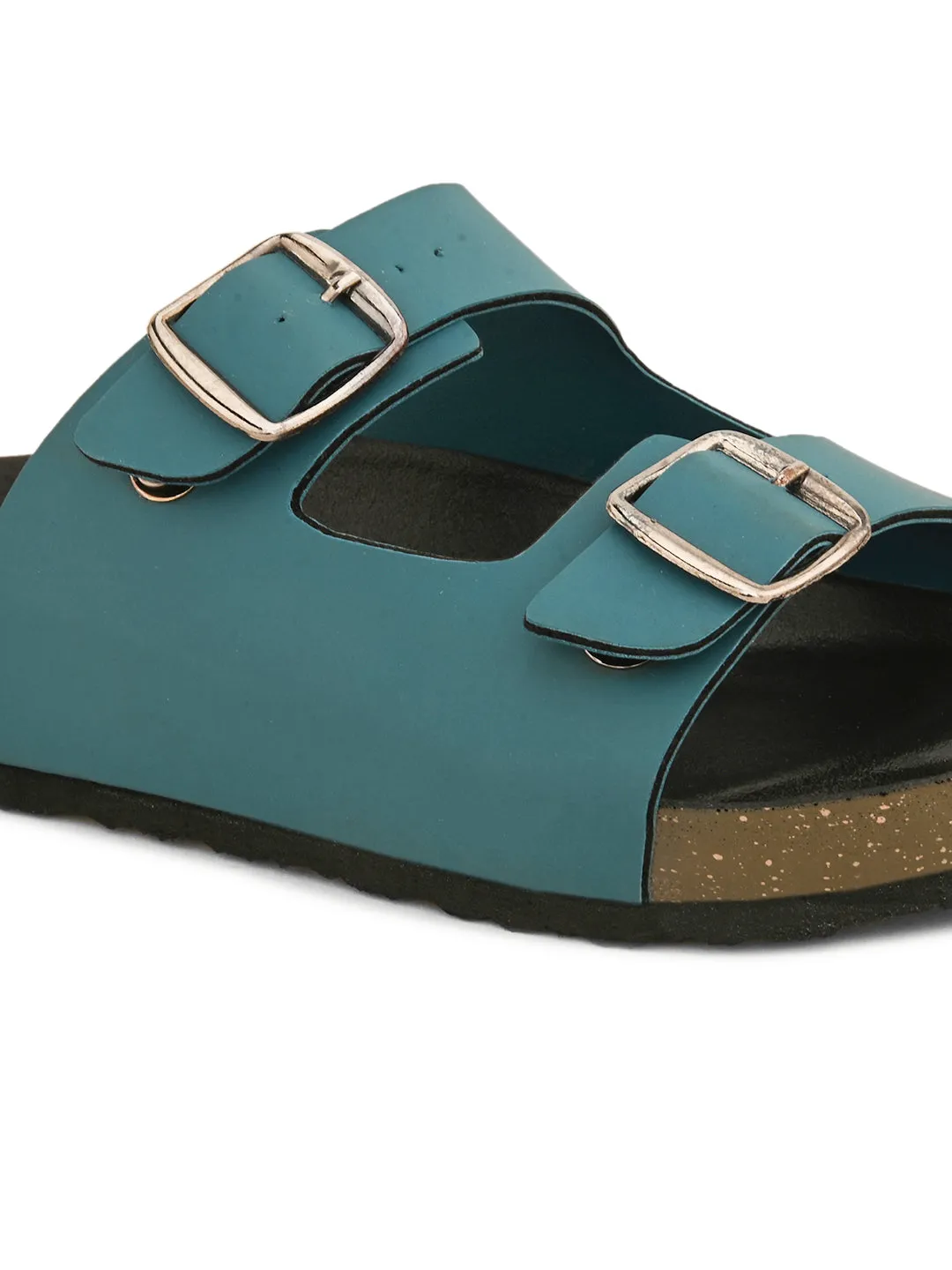 Women Open Toe Flats with Buckles