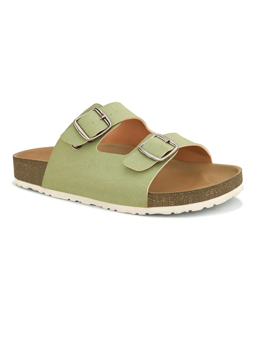 Women Open Toe Flats with Buckles