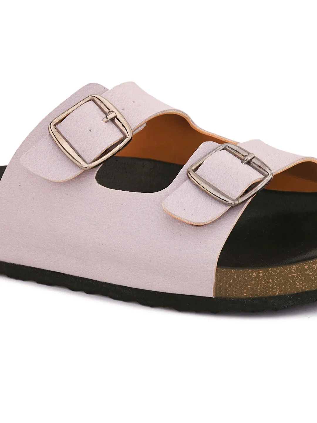 Women Open Toe Flats with Buckles