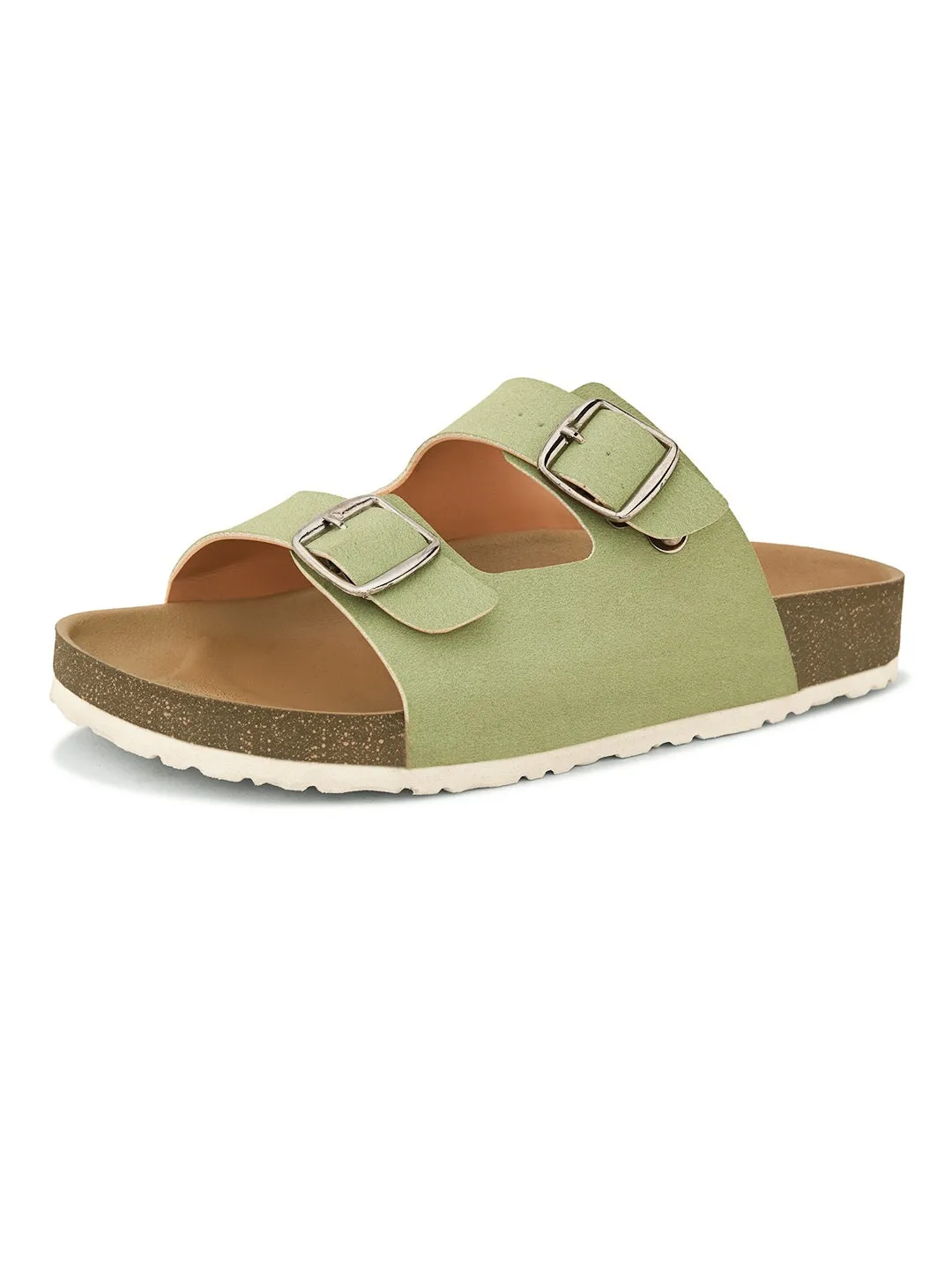 Women Open Toe Flats with Buckles