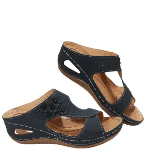 Women Retro Heels Wedge Sandals
