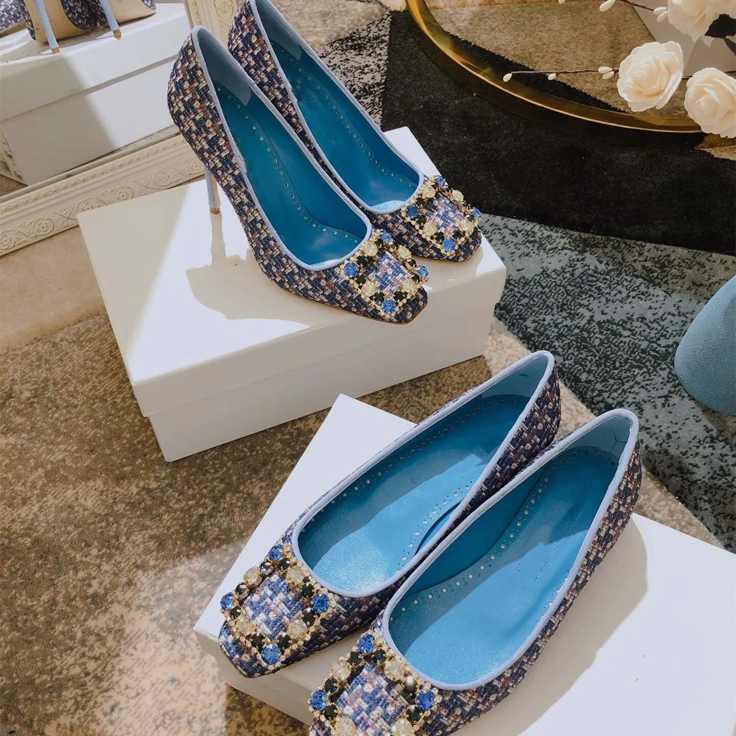 Women Square-Toes High Heels