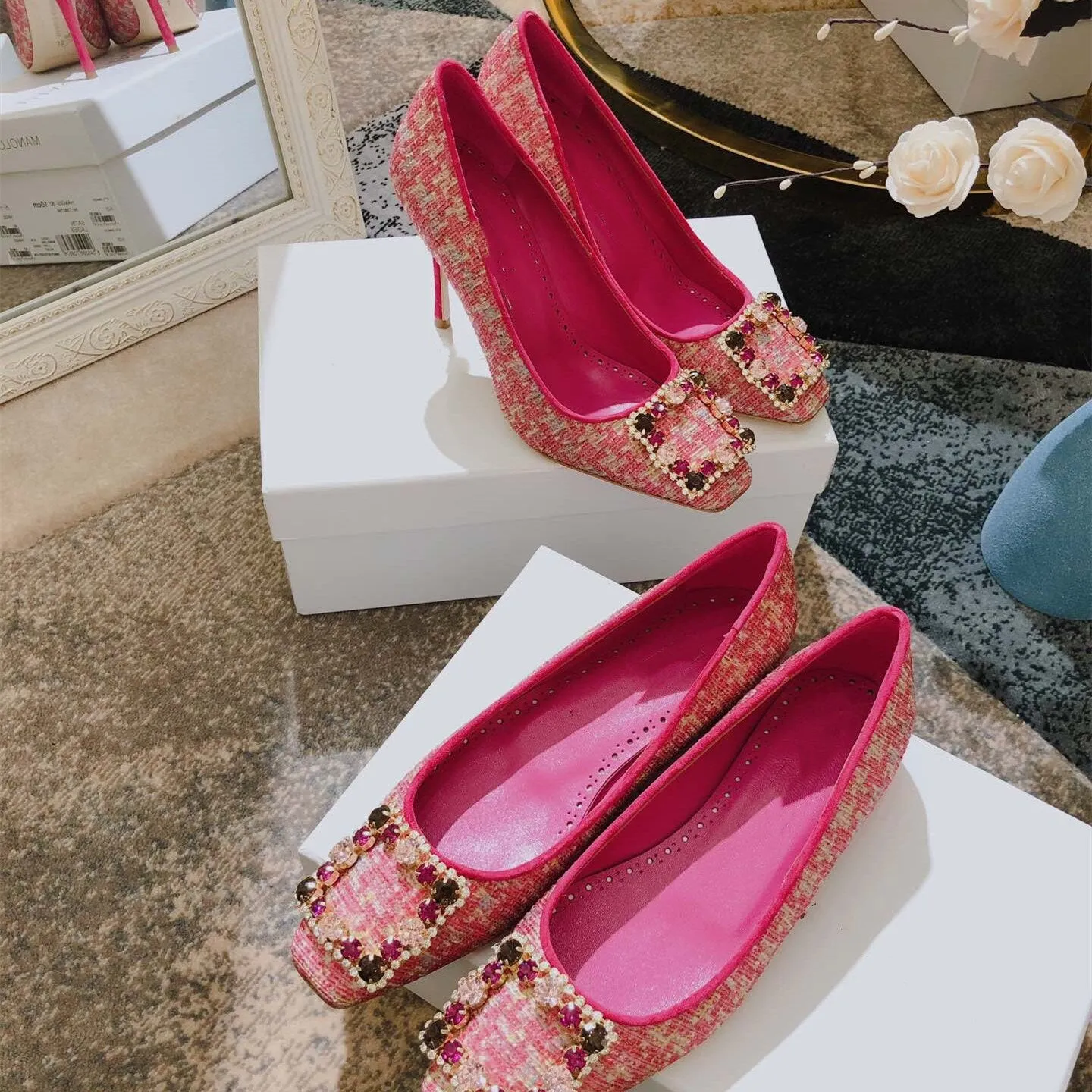 Women Square-Toes High Heels