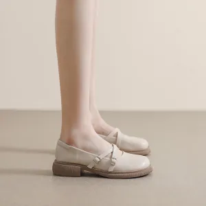 Women's Retro Thick-soled Mary Jane College Style Soft-soled Flats Shoes