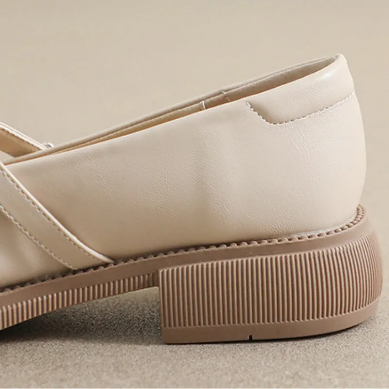 Women's Retro Thick-soled Mary Jane College Style Soft-soled Flats Shoes