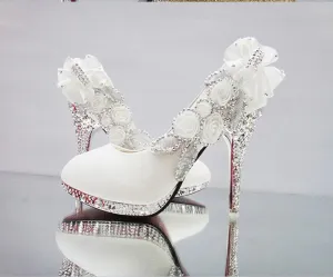 Women's Sexy Platform High Heels In White or Red
