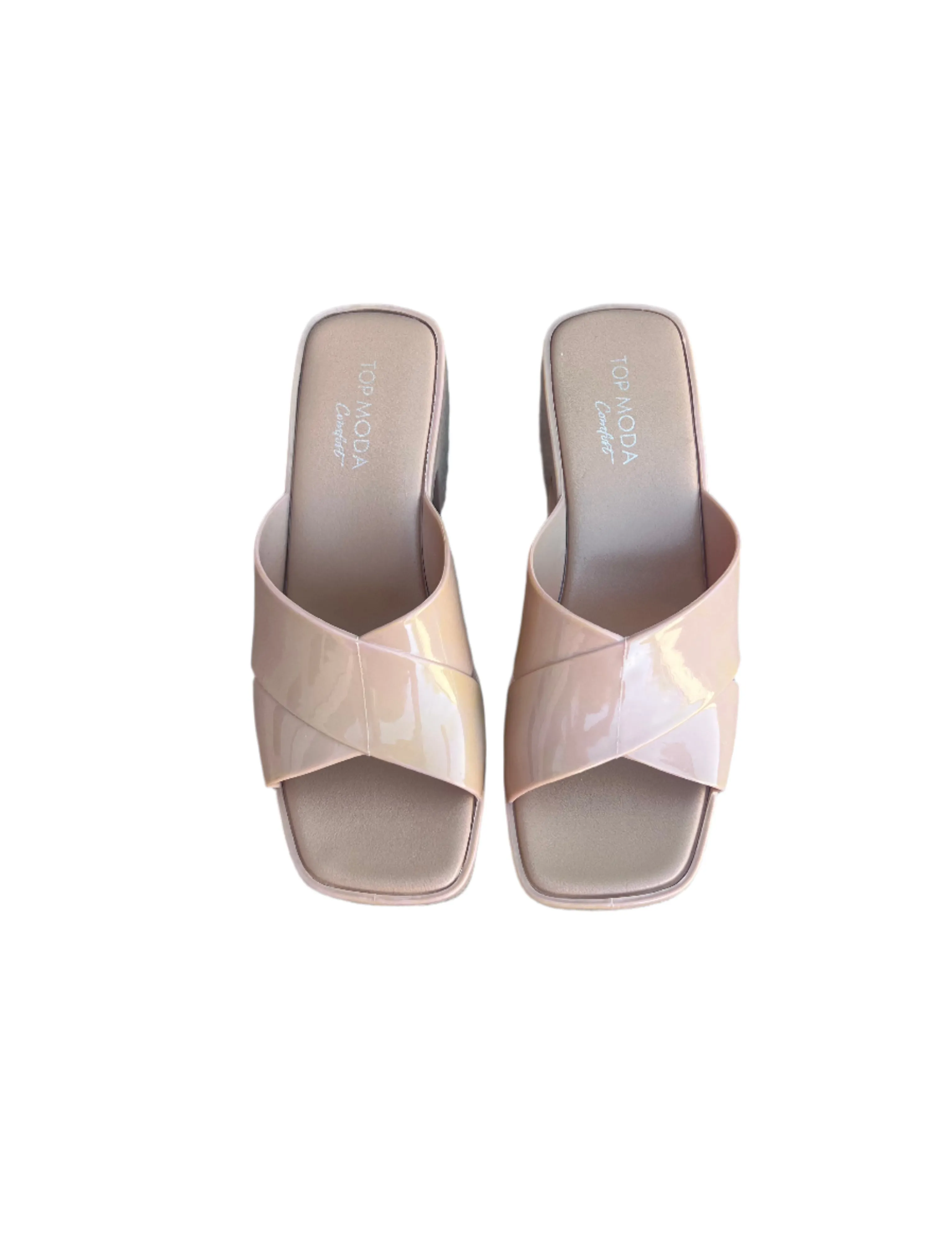 WOMENS SLIDE IN CHUNKY HEEL JELLY SANDALS