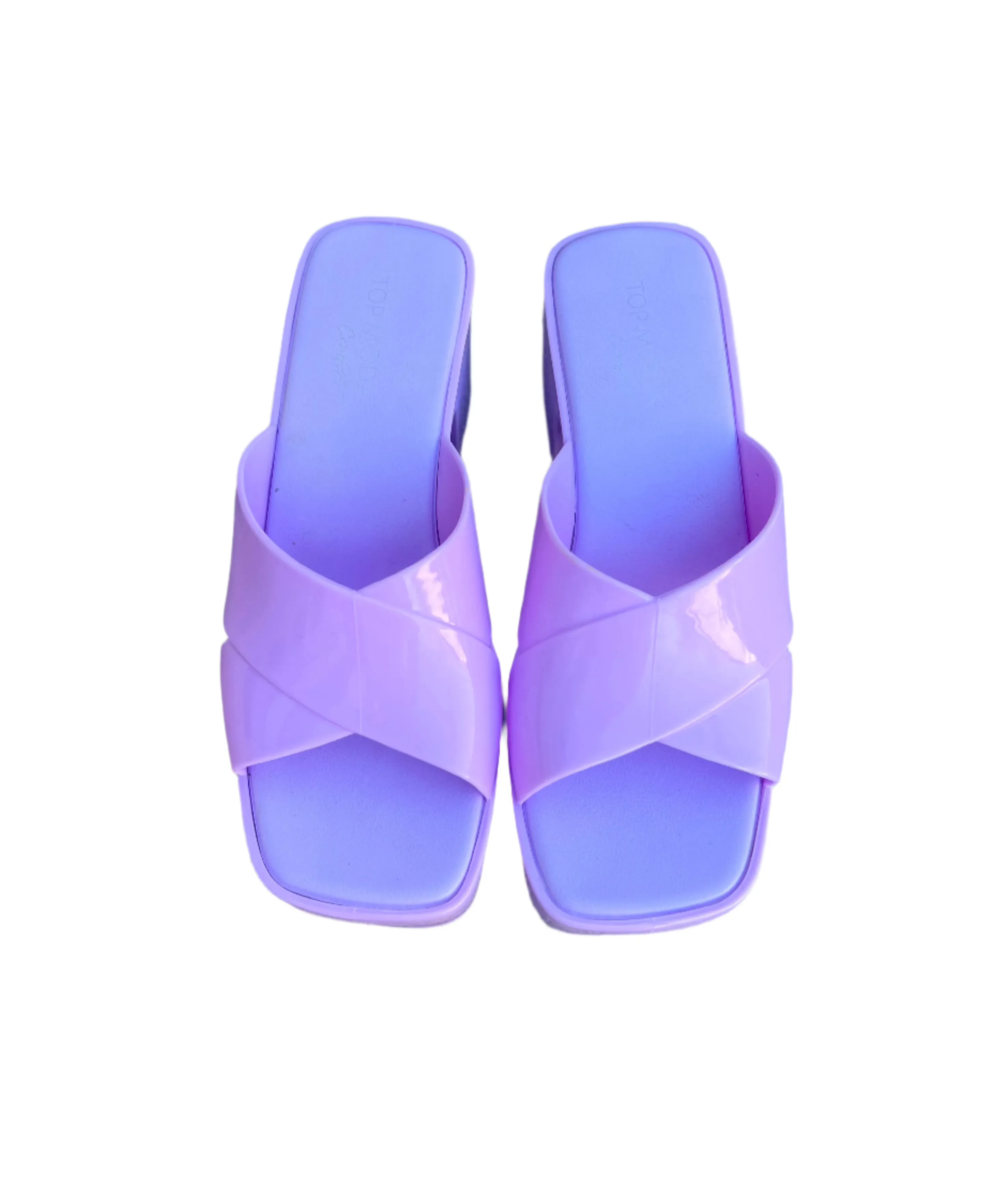 WOMENS SLIDE IN CHUNKY HEEL JELLY SANDALS