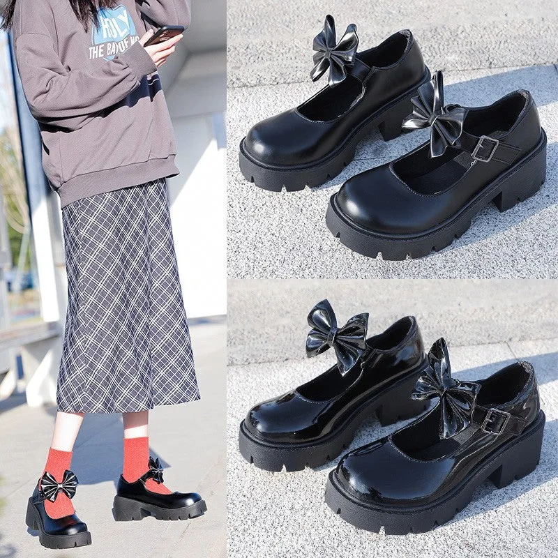 Women's Thick Sole Vintage College Mary Jane Shoes
