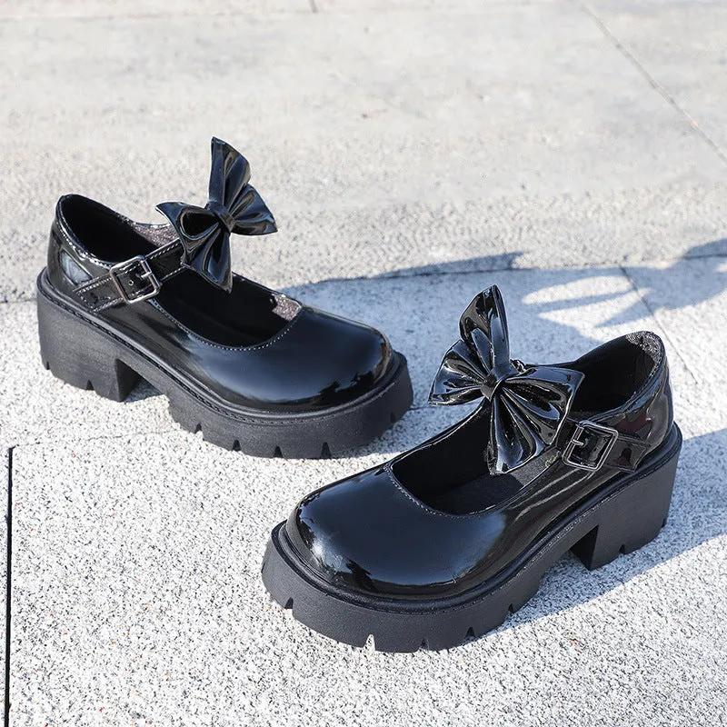 Women's Thick Sole Vintage College Mary Jane Shoes
