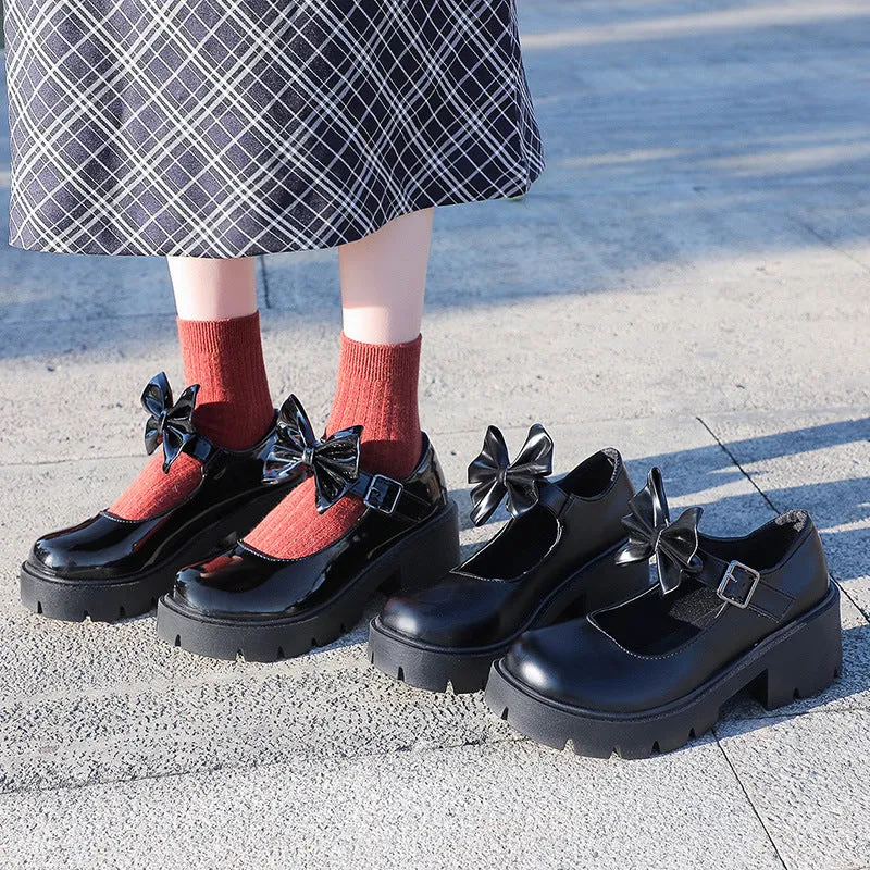 Women's Thick Sole Vintage College Mary Jane Shoes