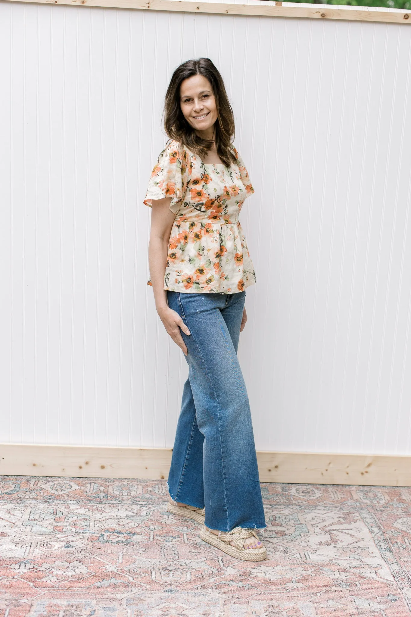 X Oil Painting Floral Top