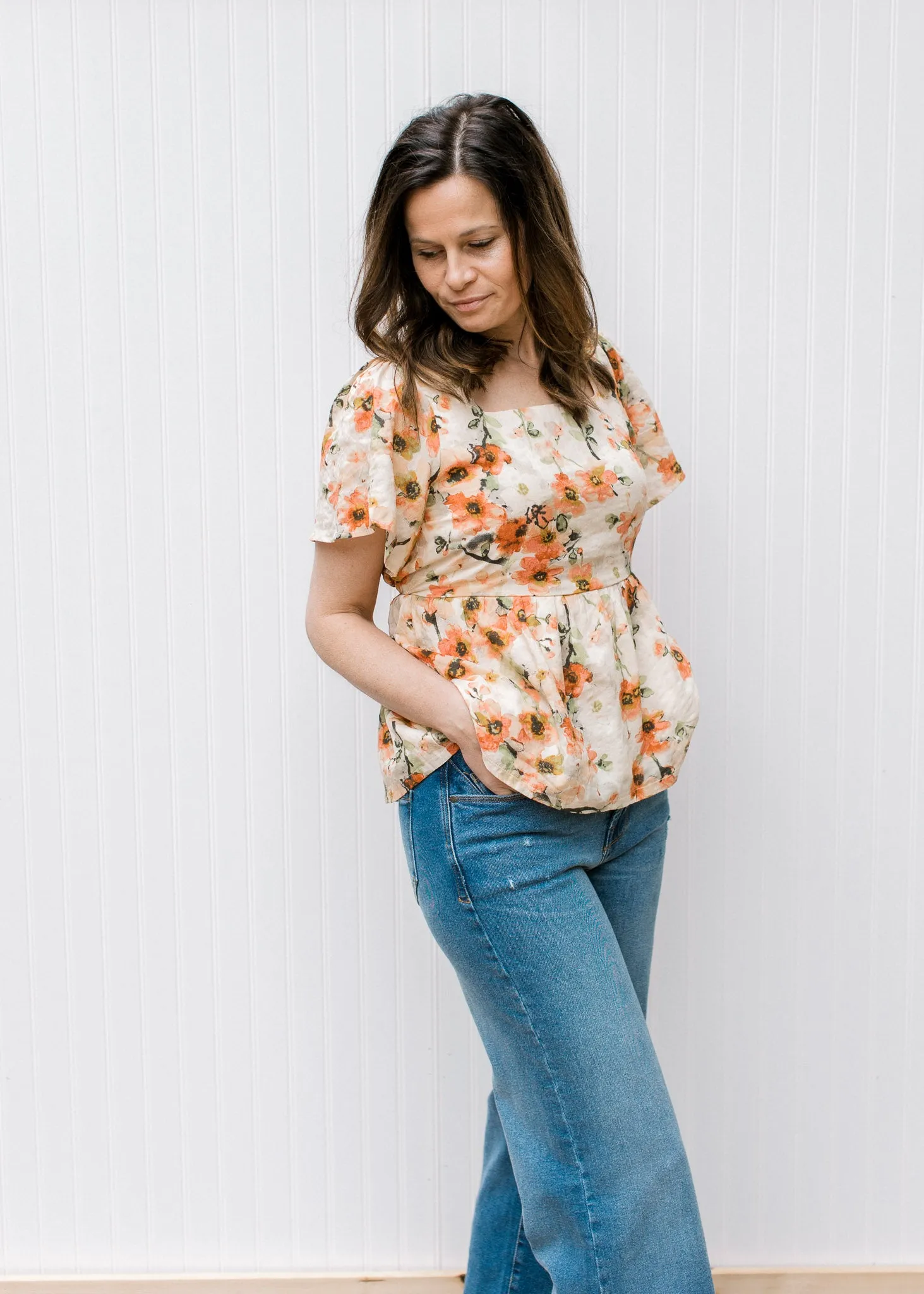 X Oil Painting Floral Top