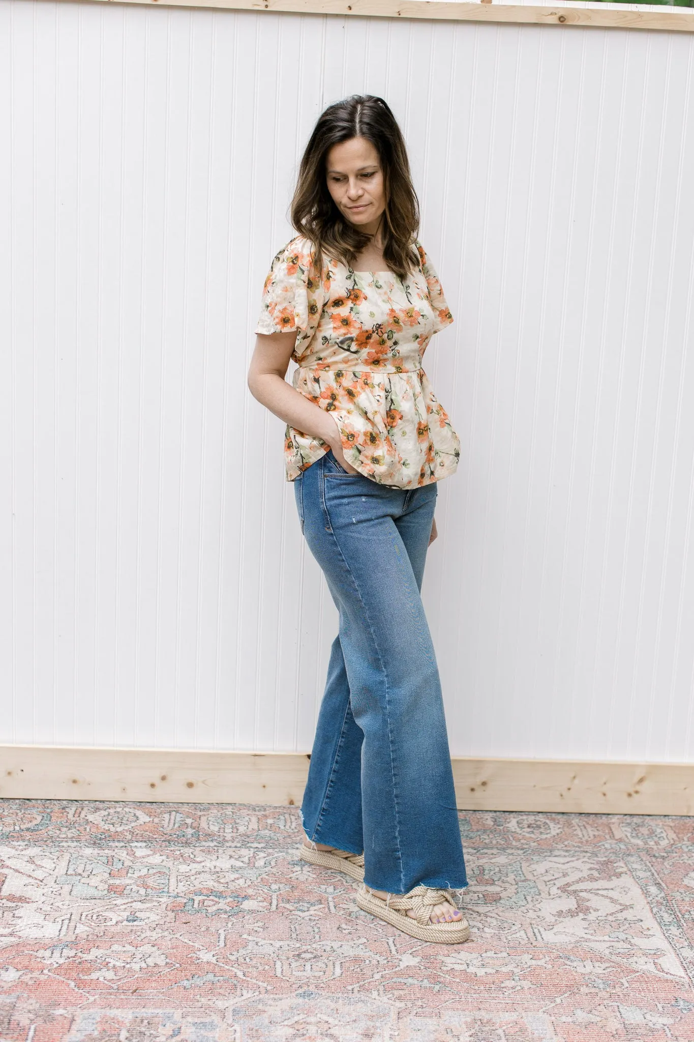 X Oil Painting Floral Top