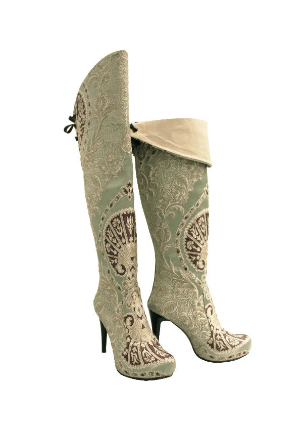 Zeyzani Mint Green Sultan Boot  Final Sale