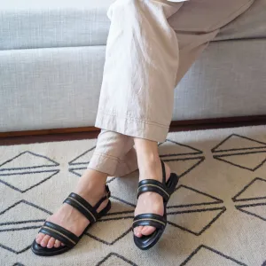 Zipped in Black Sandals